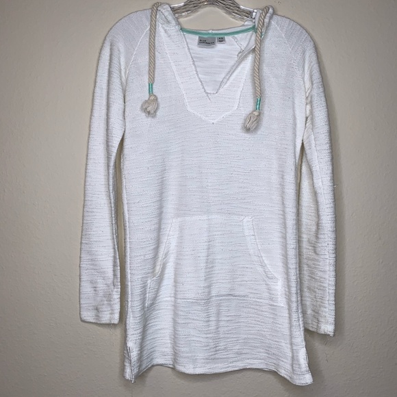 Blue Caribbean Beachy White Pullover Hoodie - Picture 2 of 5